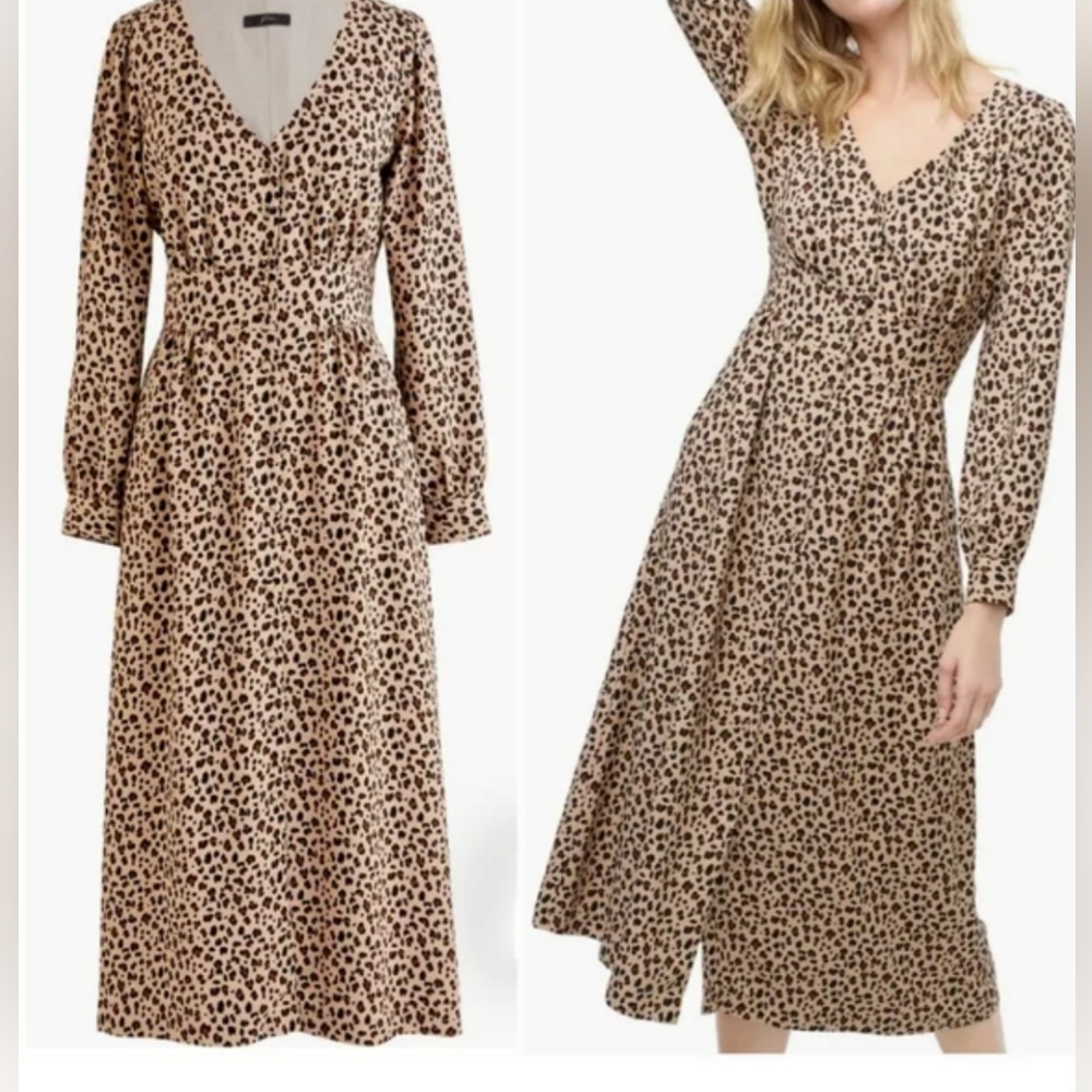 NWT/J.CREW Leopard print Button up dress